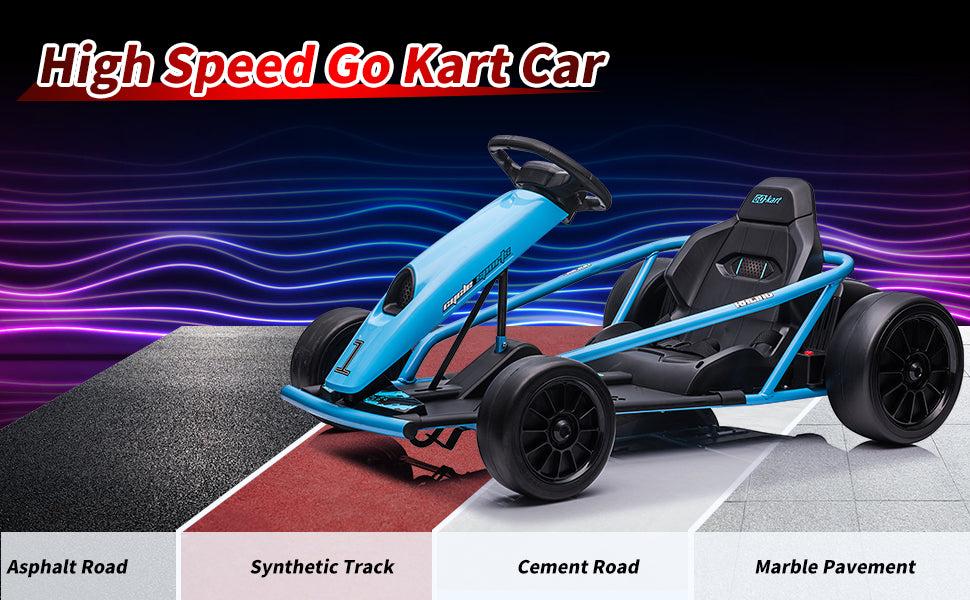 GARVEE 24V Go Kart for Ages 8-12 with Dual 300W Motors, 9Ah Battery, 8MPH Speed, Music, Horn, and 175lbs Max Load Capacity Available in Red, Blue, White, Pink, and Green GARVEE 24V Go Kart for Ages 8-12 with Dual 300W Motors, 9Ah Battery, 8MPH Speed, Music, Horn, and 175lbs Max Load Capacity Available in Red, Blue, White, Pink, and Green