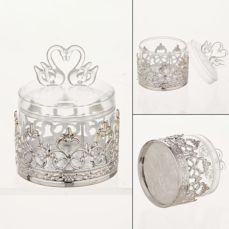 For Parties, Baby Showers, Weddings & Birthdays, Creative Candy Packing Solution, 24 Mini Crown Candy Boxes, Electroplated Gold & Silver Plastic, Effortlessly Create Royal Style Party, Party Candy Box Supplies