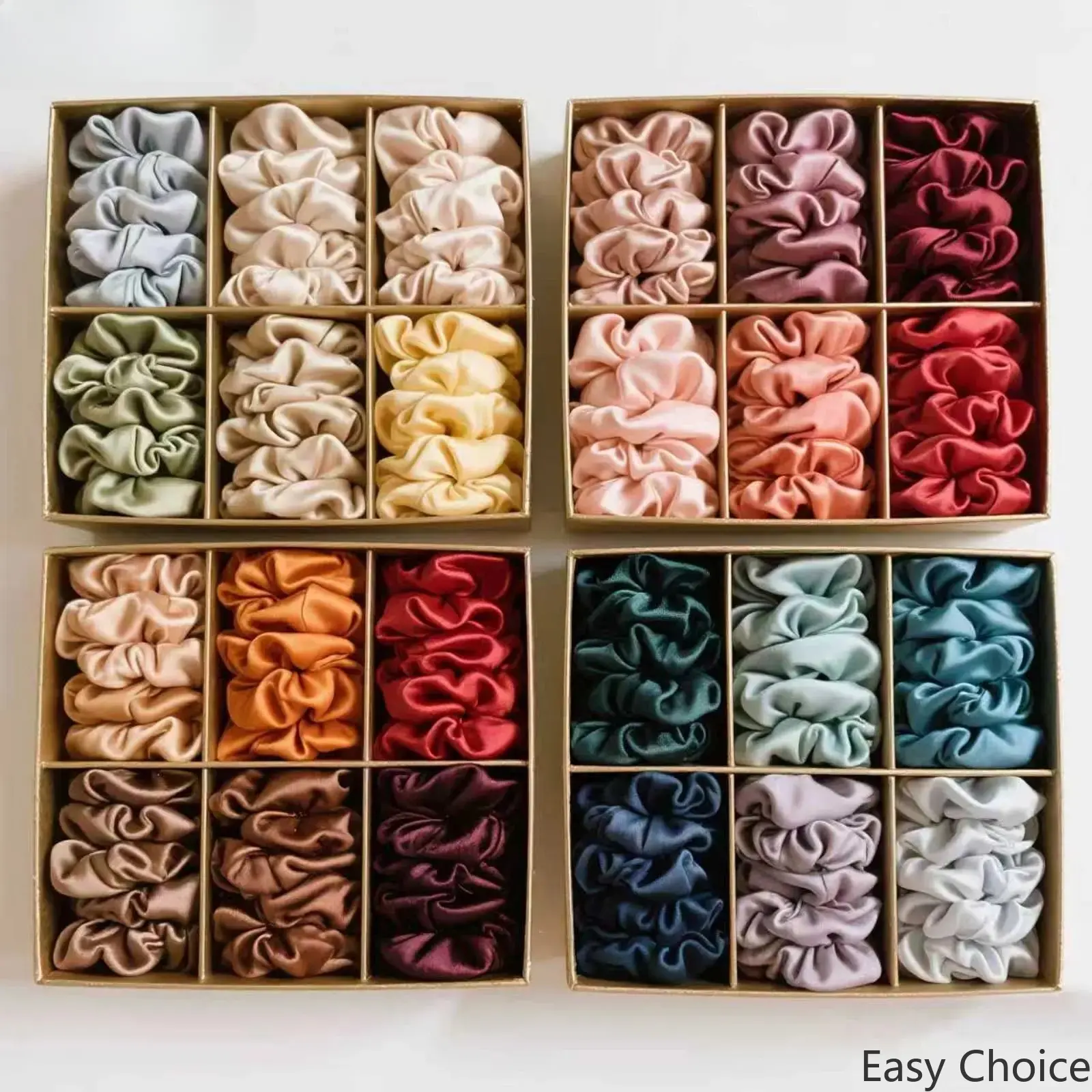 30-Pack Women's Colorful Satin Scrunchies, Soft Shiny Elastic Hair Ties, No-Damage Hair Accessories for Everyday Wear & Daily Activities, Ponytail Accessories, Elastic Band Scrunchies, Shiny Finish, Colorful Hair Accessories, Elastic Hair Accessory