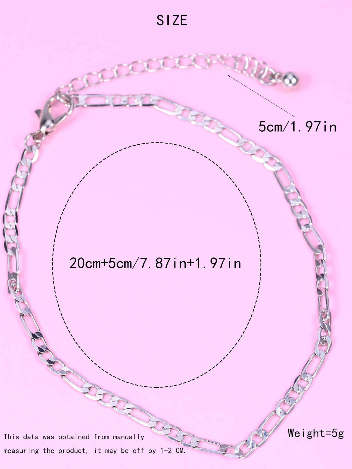 Simple Style Chain Anklet, Dainty Layered Anklet, Fashionable Stainless Steel Anklet for Women & Girls, Casual Adjustable Ankle Bracelet for Party, Daily Clothing Decor, Birthday Gift