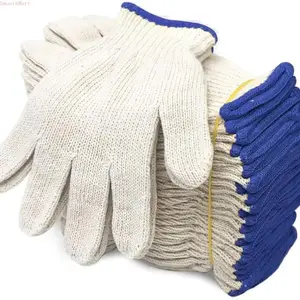 Men & Women 12 Pairs  Cotton Polyester String Knit Shell Safety Protection Work Gloves for Painter Mechanic Industrial Warehouse Gardening Construction