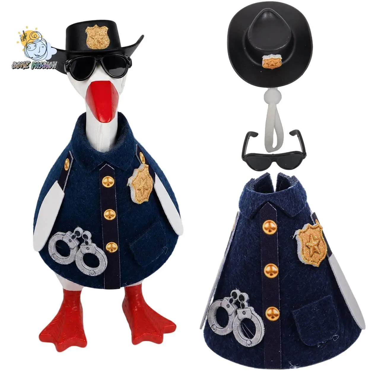 7inch Desk Goose Policeman Costume - Uniform Look Accessory Set, Includes Sunglasses and Uniform Hat (Party Supplies)
