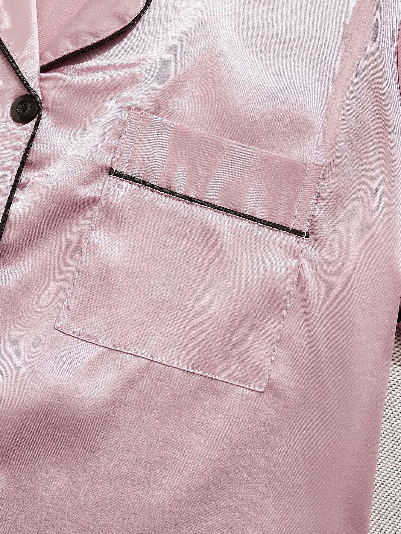 [3 Sets Satin Sleepwear] 3 Sets Satin Pajama Set, Short Sleeve Lapel Top & Elastic Waistband Shorts, Women's Sleepwear & Loungewear