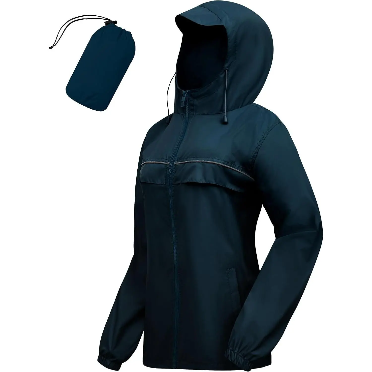Women's Lightweight Packable Waterproof Rain Jacket with Hood - Windproof Windbreaker for Hiking and RunningGift