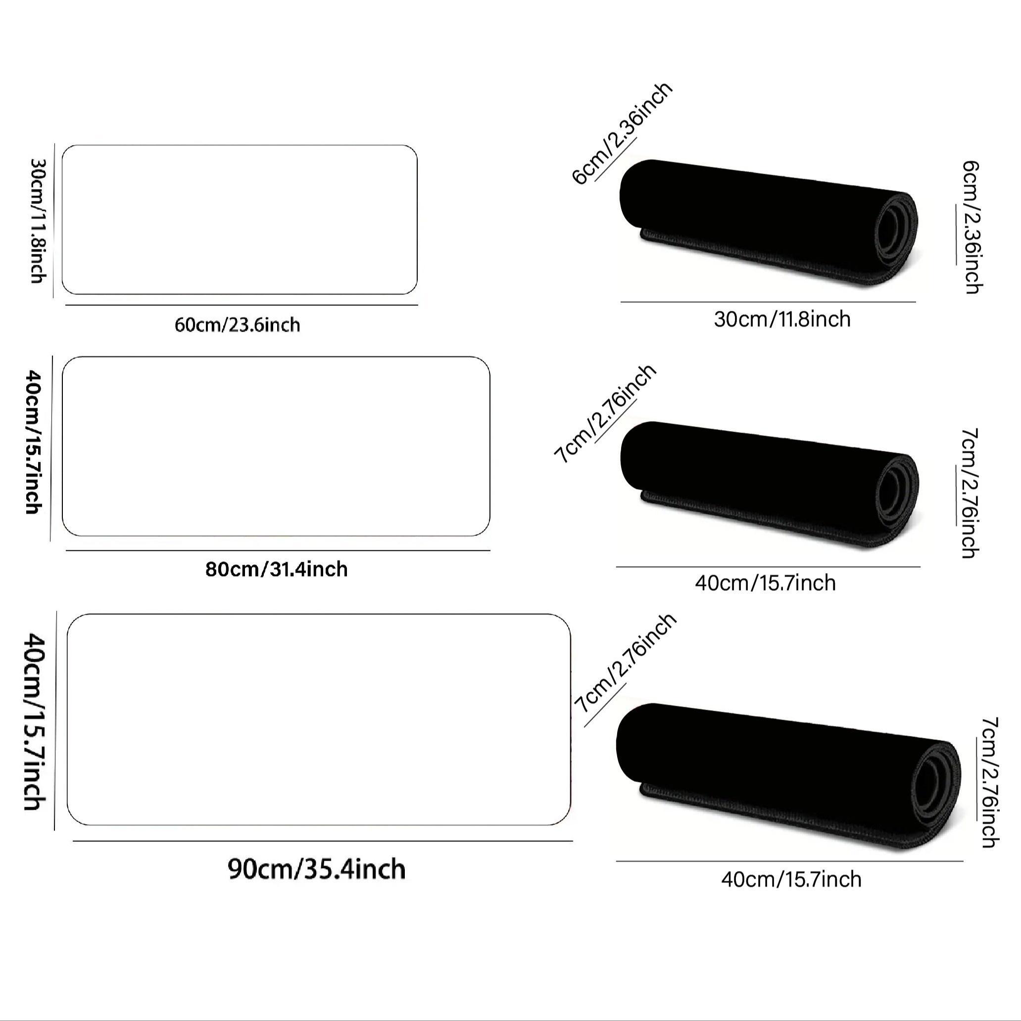 Shells & Waves Pattern Mouse Pad, Rectangle Gaming Mouse Pad, Non-Slip Rubber Base Stitched Edge Desk Pad for Desk Laptop Desktop