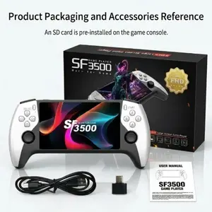 SF3500 Retro Handheld Game Console - Performance Upgrade: A handheld game console with a HD 5.5-inch IPS screen, featuring multiple games, classic video game support for TV connection, 14+ emulators, and 5-hour battery life.