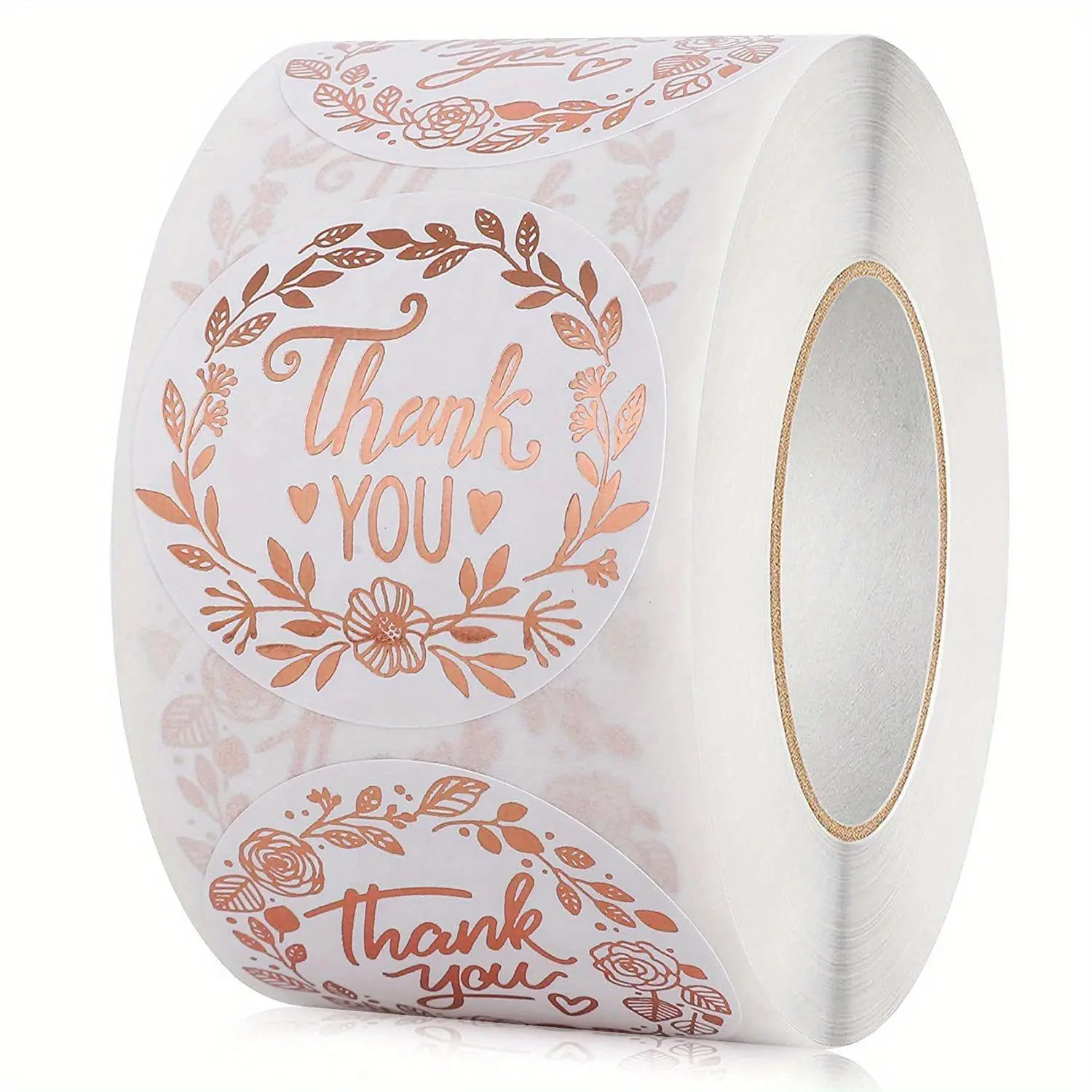 500pcs/roll 1 Inch Rose Golden Thank You Stickers For Supporting My Small Business Stickers, Envelope Seals, Thank You Labels For Greeting Cards, Gift Wraps For Birthday, Christmas, Thanksgiving, Mother's Day, Father's Day