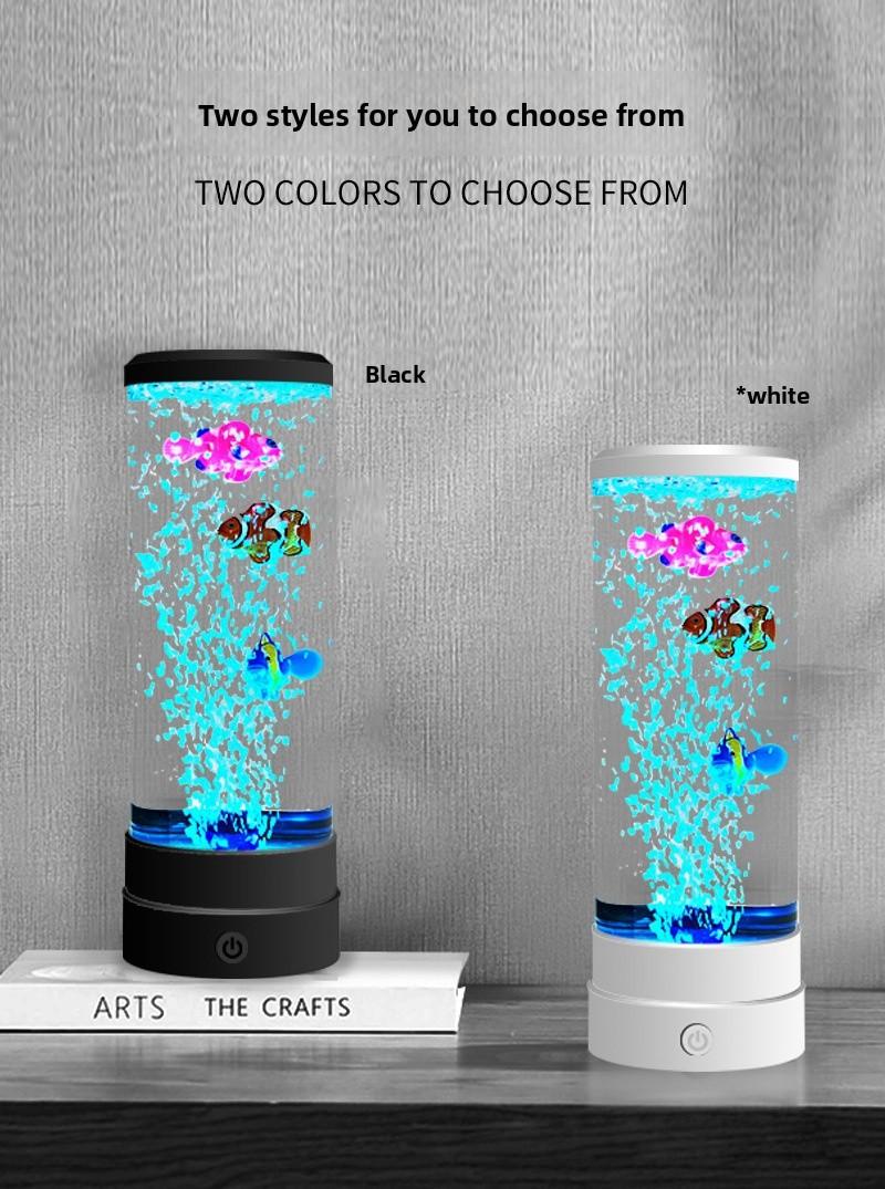 LED Colorful Big Bubble Fish Night Light USB Plug-in Decorative Lamp for Bedroom Ambiance