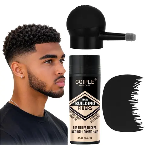 hair building fibers，hair fibers，hair thickening powder，hair loss concealer，hair volume powder，instant thickening，natural look，sweatproof，wind resistant，all day hold，unisex，lightweight，easy to apply，washable，cover bald spots