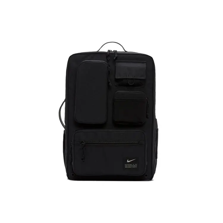 Nike Retro Functional Multi-Pocket Polyester Backpack for Men and Women, Black