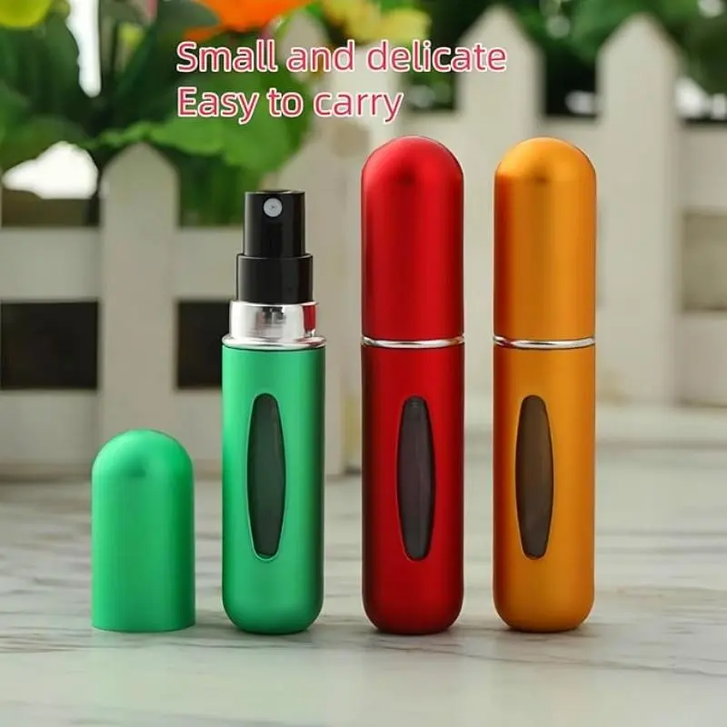 4pcs 5ML Perfume Bottles, Refillable Bottom Pump Spray Bottle, Portable Cosmetic Bottle, Reusable Fragrance Dispenser, Travel Friendly