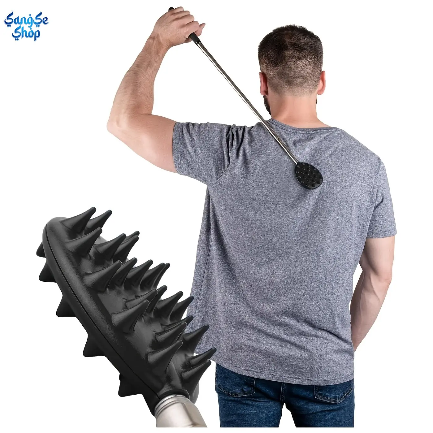 Extendable Cactus Back Scratcher, Ergonomic Handle Portable Telescopic Tool, No-Battery Durable Design, Unisex Back Itch Relief & Massage Accessory, Travel-Camping Essential Compact Long-Reach Self-Care Item, Self Care Gadgets