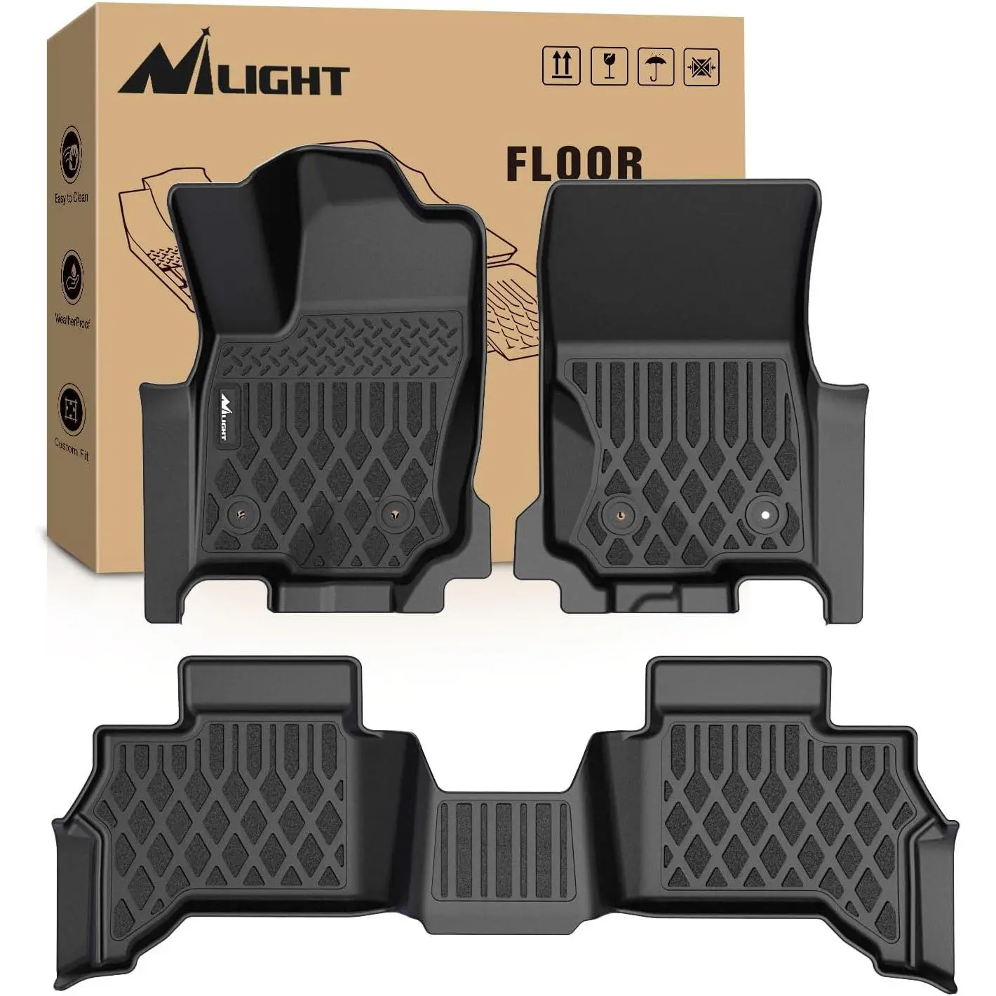 Nilight TPE Automotive Floor Mats - Heavy-Duty All-Weather Pre-Cut Liners, Custom Fit for Toyota 4Runner 5-Seat 2025-2026 (Not for Hybrid, Protects Surfaces)