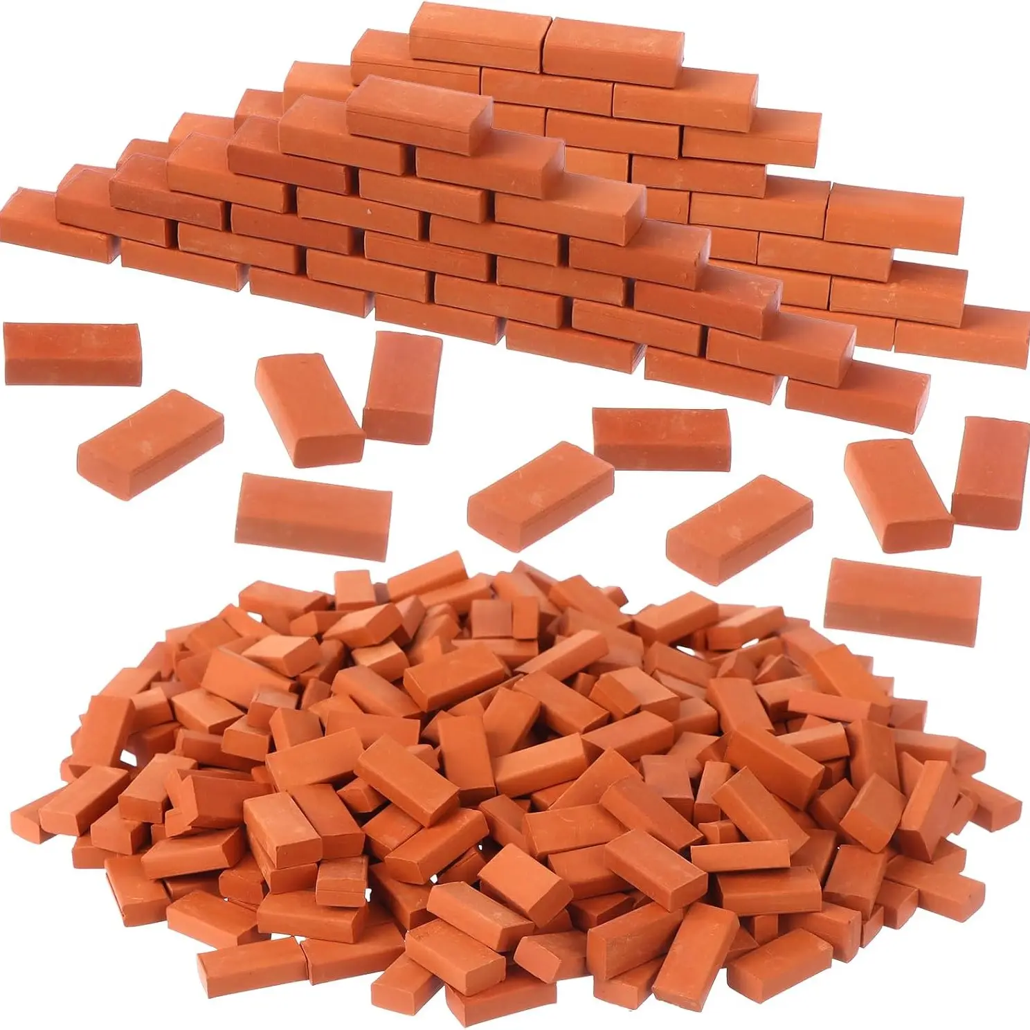 98PCS Mini Red Brick Model, Simulation Mini Bricks Can Be Reused For Miniature Scenes, DIY Handmade Building Materials For Architectural Scene Layout, Sand Table, And Mini House Landscape Decoration, Bricks Kit