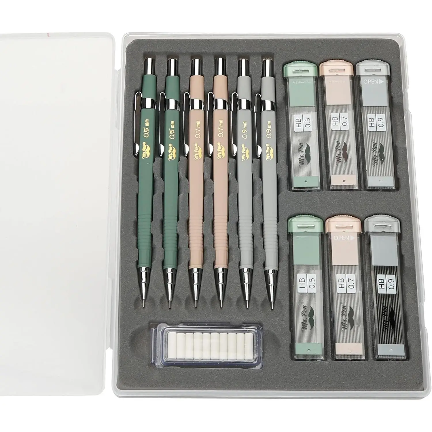 - Mechanical cil Set with Lead and Eraser Refills, 6 Pack | 3 Sizes, 0.5mm, 0.7mm, 0.9mm, Sketching cils, Drafting cil, Drawing Mechanical cils