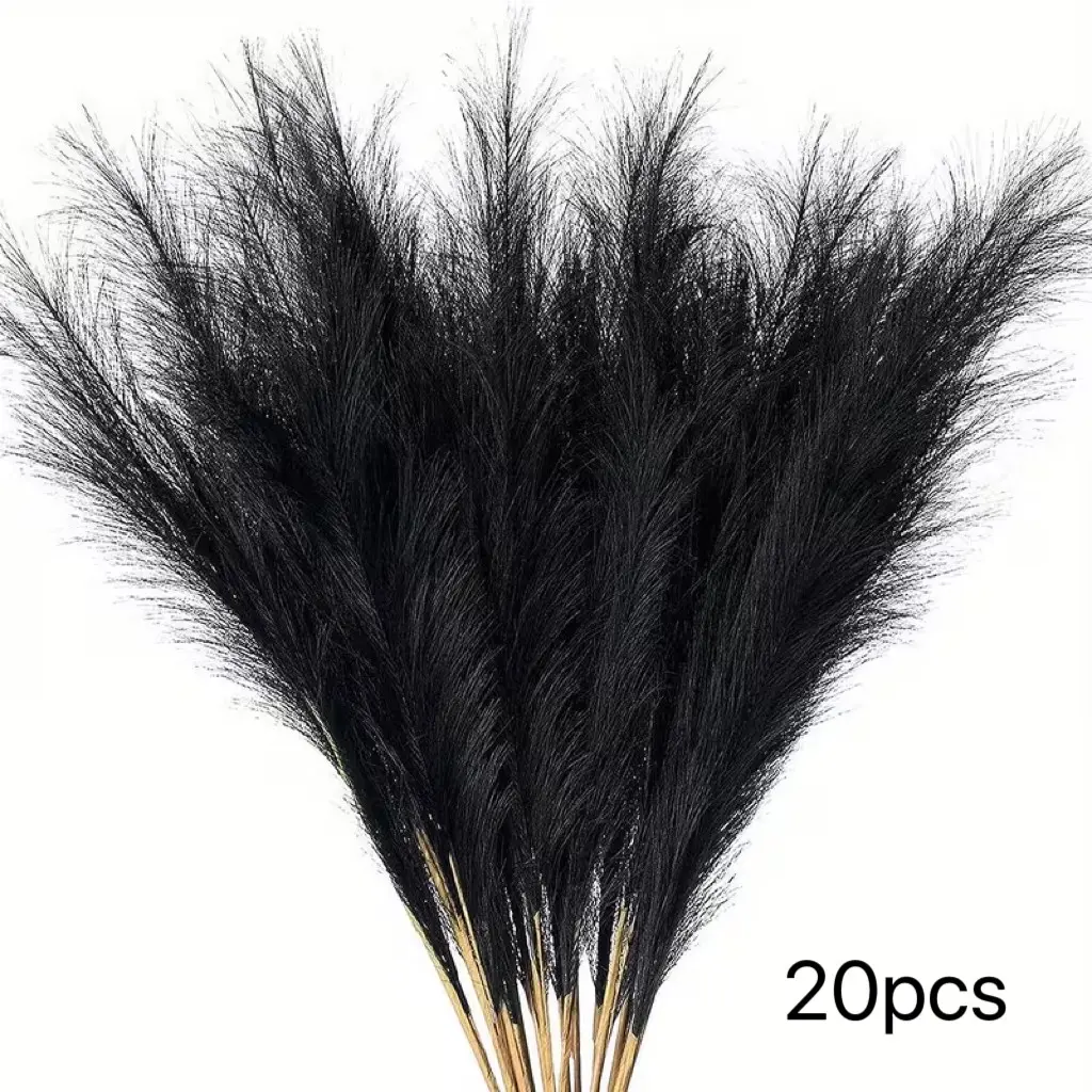 20 bouquets of artificial reed flowers, Faux decorative flowers. Realistic imitation of real reed plants, with plump branches. Bohemian-style home decoration. Suitable for weddings, filling flower vases, outdoor scenes