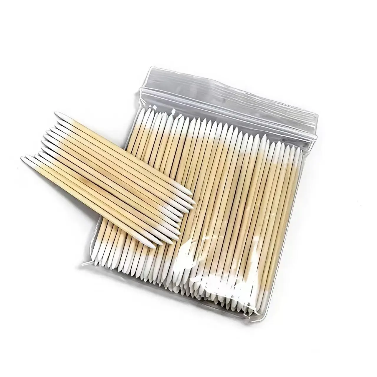 100-Pack Double-Pointed Wooden Cotton Swabs, Ultra-Fine Lint-Free Buds, Precision Makeup Tool, Multi-Purpose Beauty Applicator Sticks