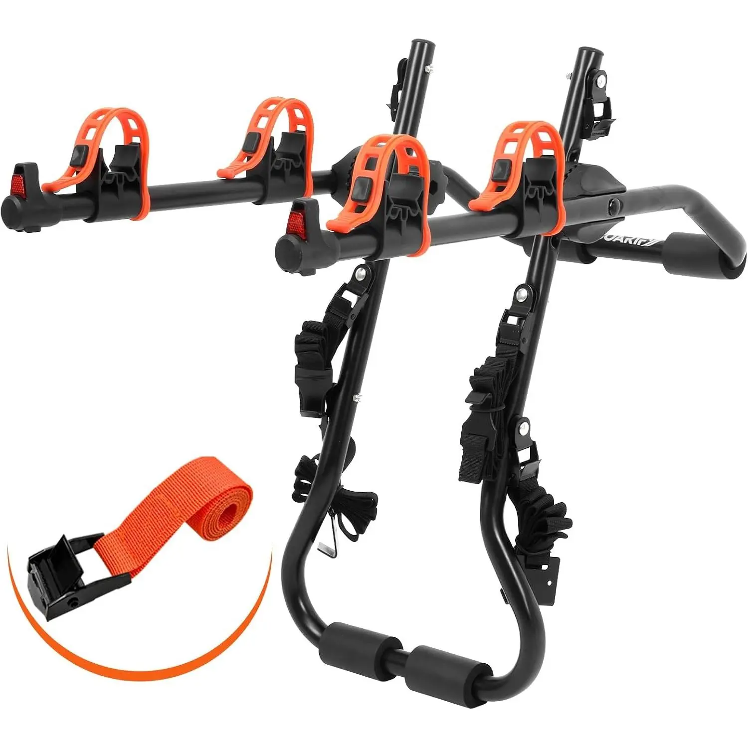 2-Bike Trunk Mount Rack, Model SY-Trunk-BR, Black + Orange up to 70lbs Load (Trunk Bike Rack)