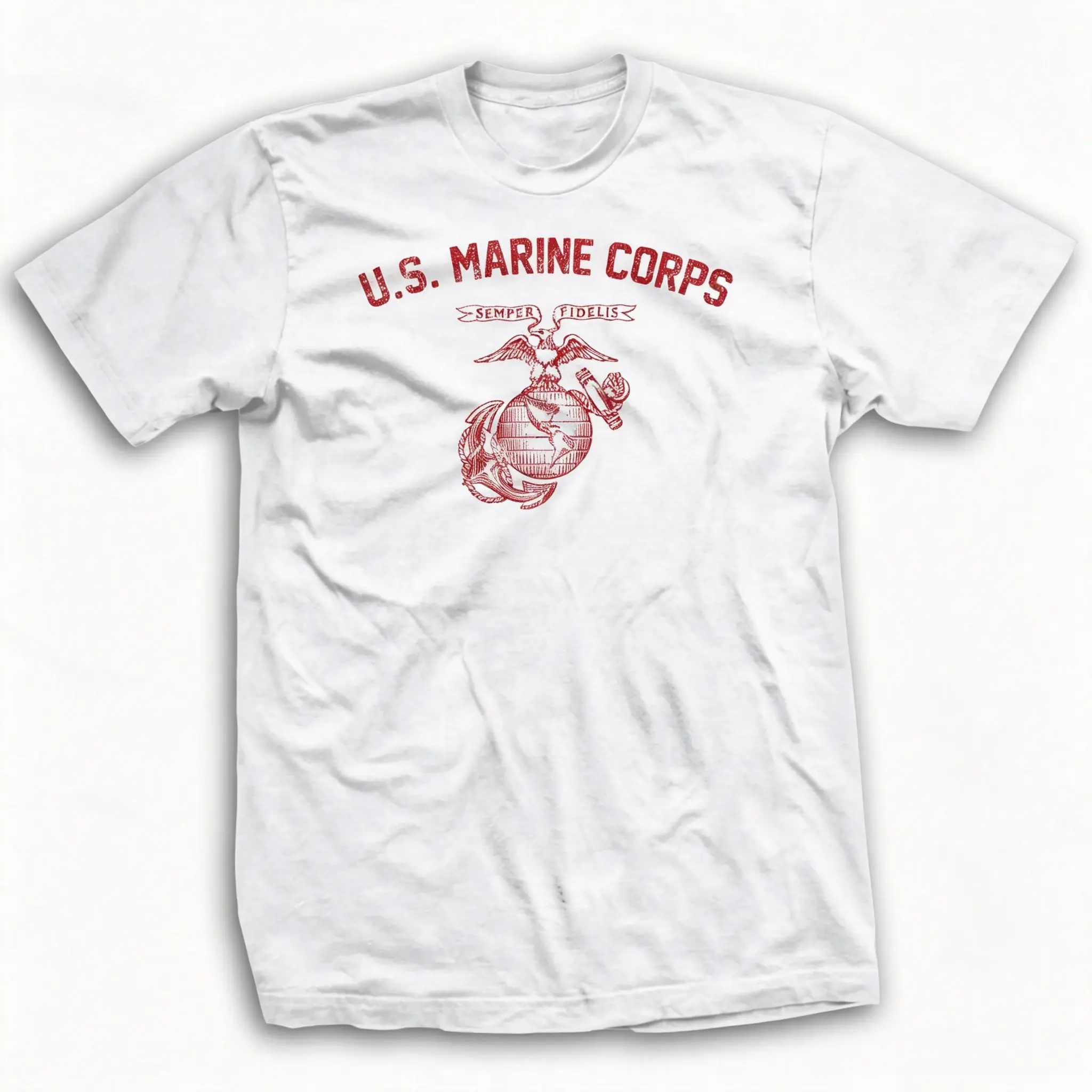 WW2 Vintage USMC Training T-Shirt, Retro Marine Corps Military Graphic Tee, Patriotic Veteran Tribute Shirt, Classic War History Apparel, Unisex Cotton T-Shirt LK00041TD