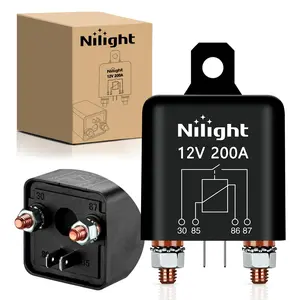 Nilight 1x 200Amp Split Charge Relay, 4-Pin SPST Heavy Duty Relay, 12V Continuous High Current Terminal with Corrosion Resistance, Heat Resistance for Automotive Truck RV