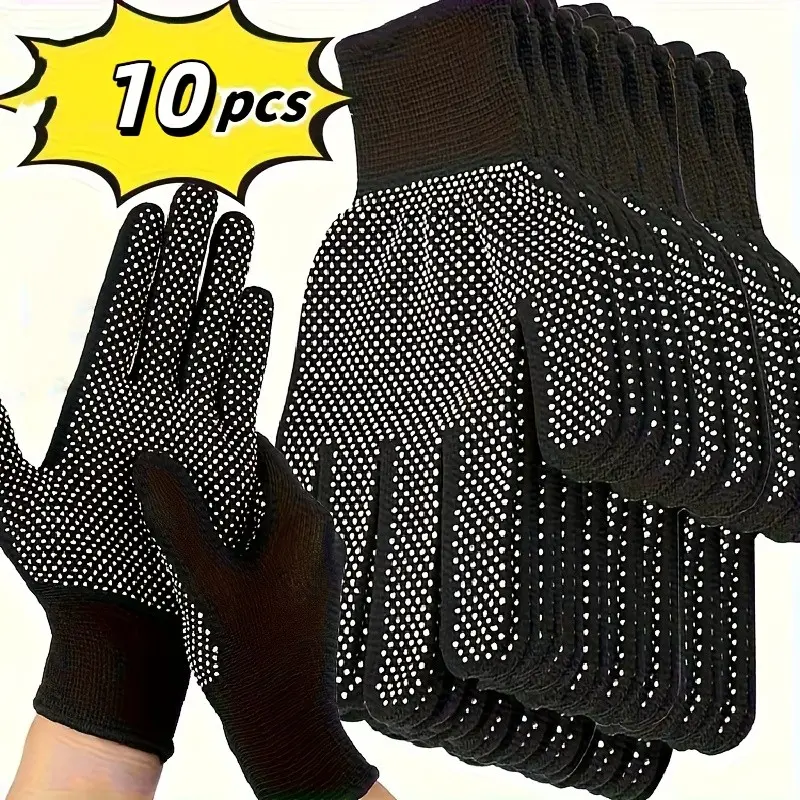 10 Pairs Nylon Gloves Set, Ideal for Outdoor Cycling, Lightweight and Breathable, Perfect for Gardening Work, Comfortable and Durable