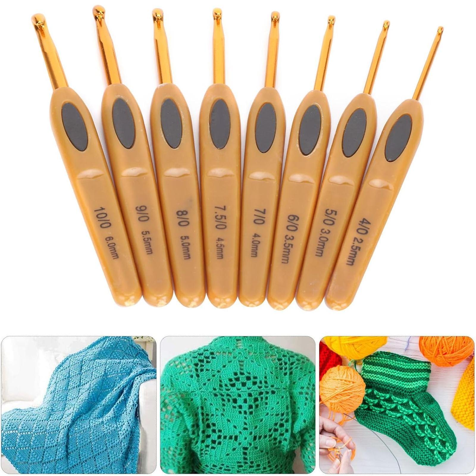 Mixed Size Crochet Needle Set, 8 Counts/set Soft Touch Crochet Hook, Suitable for Home Yarn Crafts, Crochet Gift Kit
