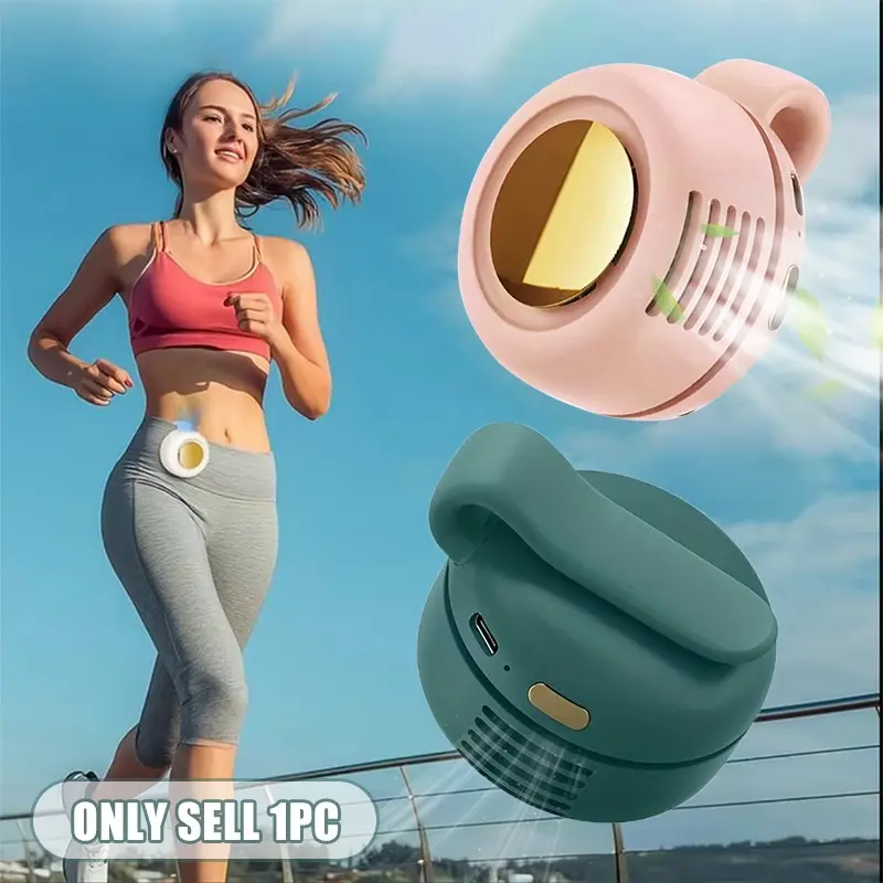 Portable Mini Wearable Fan, Silent Leafless Electric Fan, Portable Bladeless Fan, Adjustable 3-Speed Neck and Waist Fan, Rechargeable Rotating Fan, Cordless Rechargeable Fan for Outdoor, Travel, Office, Personal Fan Rechargeable