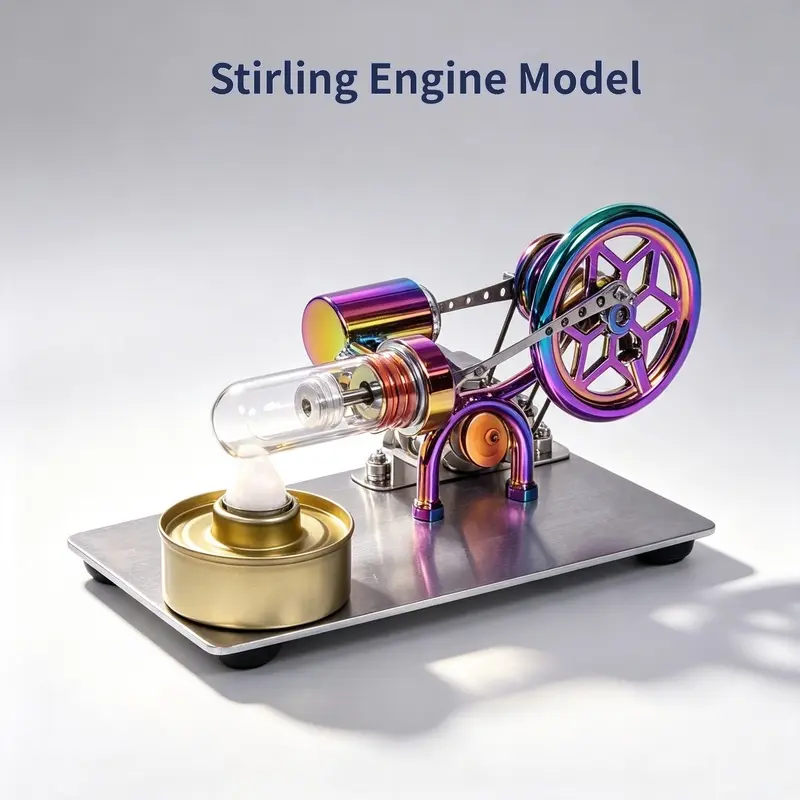 Stirling Engine Science Kit DIY Physics Experiment Toy Random Bulb Color Educational Desk Decor for Office