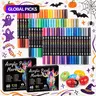 Acrylic Paint Marker Set, 96/120 Colors Dual-Tip Brush Markers, DIY Art Supplies for Rock Painting, Canvas, Wood & Crafts, Coloring Markers, Unique Gift