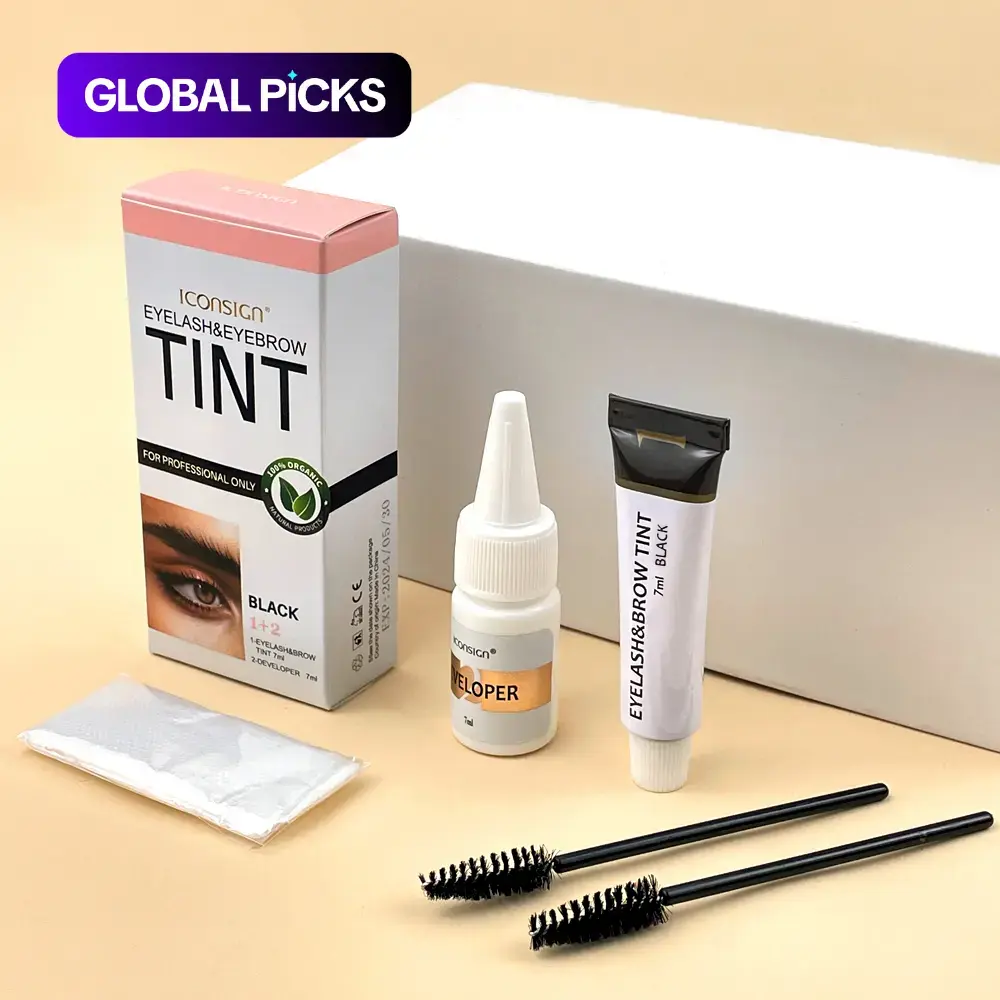 Eyelash & Eyebrow Tinting Kit, Eyebrow Tinting Cream, 1 Box Long-Lasting Natural Eyelash & Eyebrow Tint, Eye Makeup Tool for Women & Girls, Cosmetic, Eyebrow Makeup Products, Brow Stain