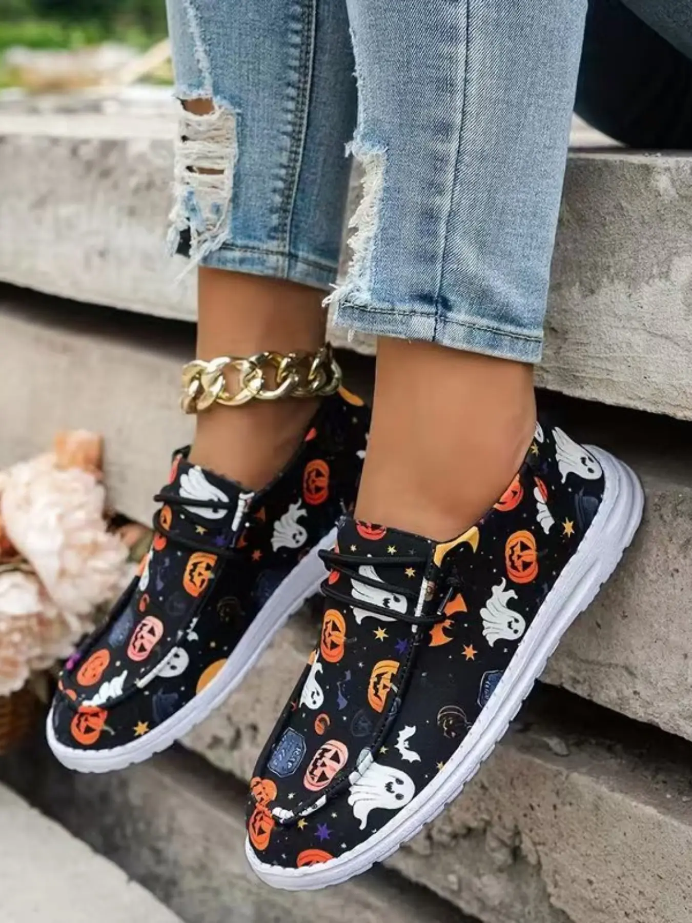Skull Rose Print Breathable Canvas Shoes, Slip-On Design, Comfortable Elastic Fit, Casual Footwear for Everyday Wear