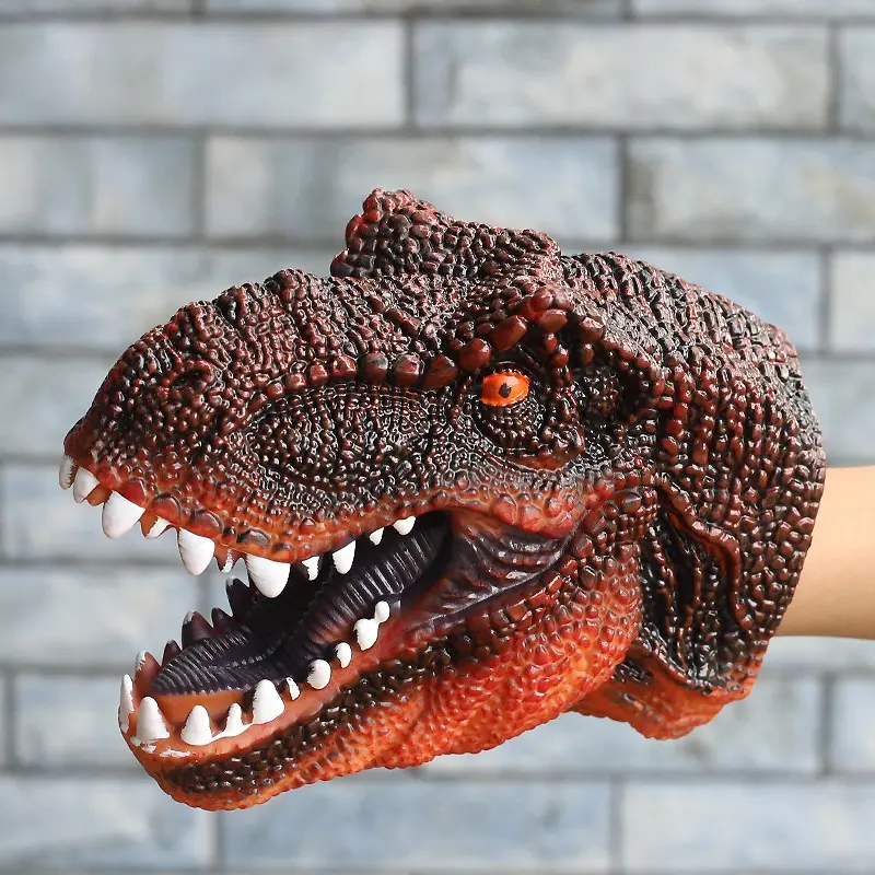 Dinosaur Puppet Toy, Battle Tyrannosaurus Head Party Children Role-Playing Game, Realistic 3D Dinosaur Puppets, Soft Animal Heads, Fun