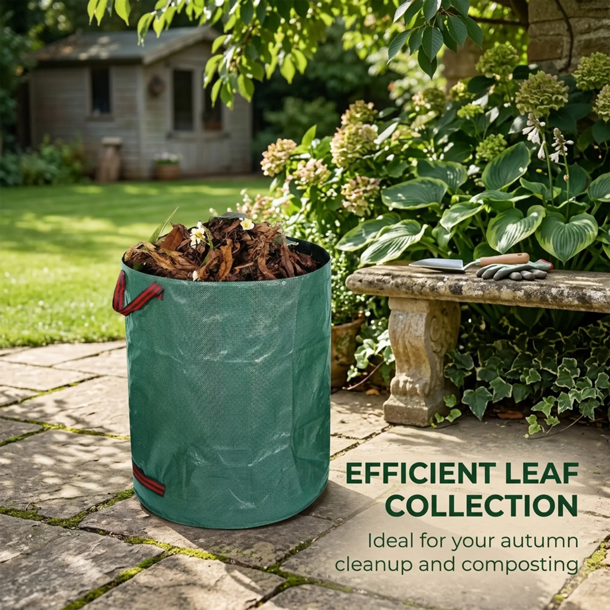 Heavy Duty 72 Gallon Reusable Garden Leaf Bags - 6 Pack Collapsible Yard Waste Sacks with Reinforced Handles - Waterproof Debris Storage for Lawn, Grass, and Gardening Clean-Up