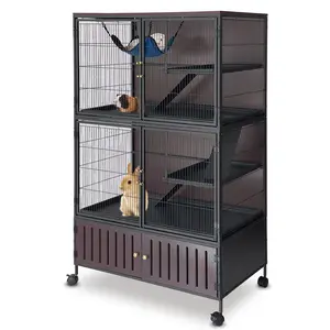 Extra Large Ferret Cage, Critter Nation Ferret Cage with Hammock, 60''H Small Animal Cages w/Removable Ramp & Platform for Rats/Chinchillas for Ferrets, Rats, Rabbits