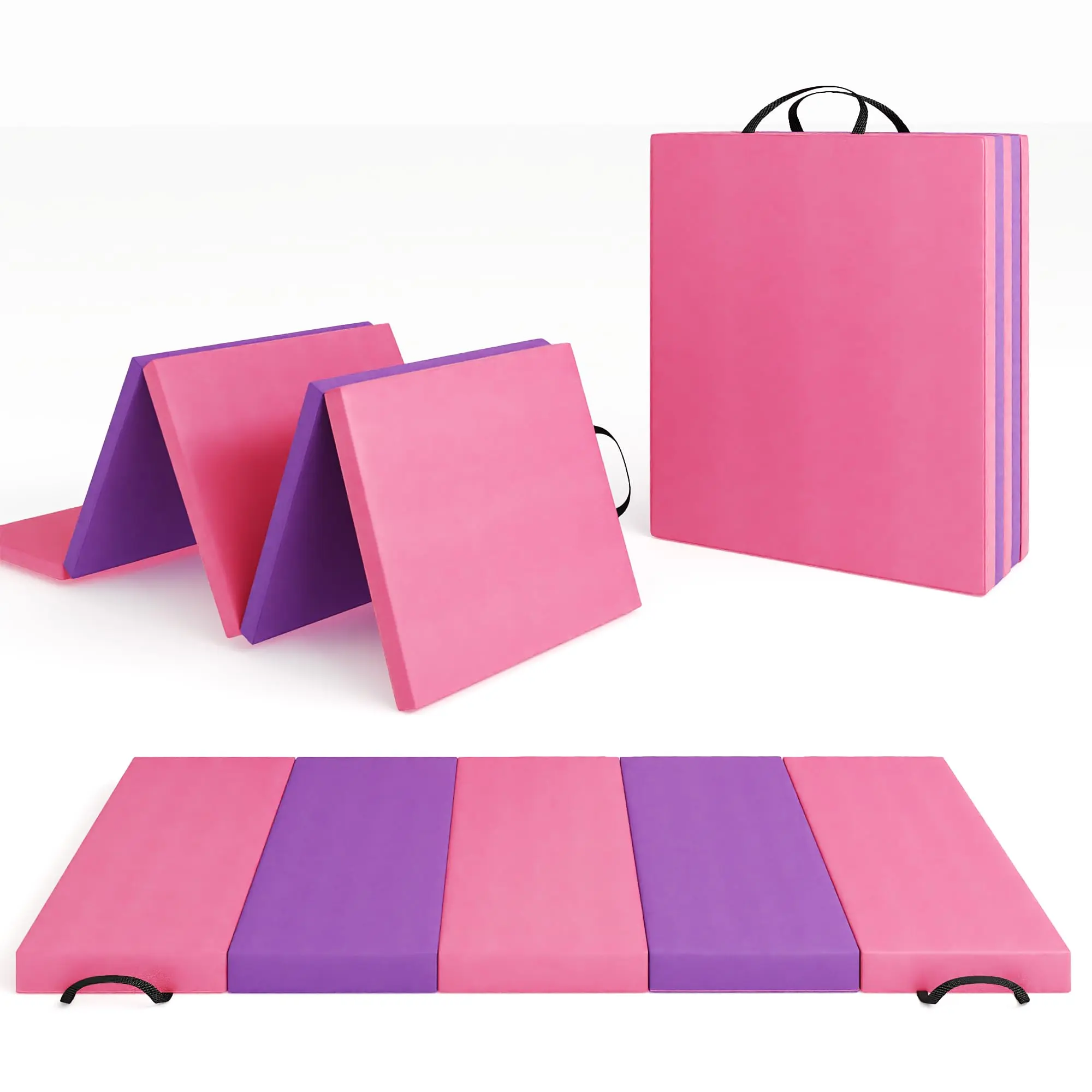 Thick Portable Gymnastics Tumbling Mat, Non‑Slip Home Gym Floor Exercise Pad, Suitable for Pilates, Aerobics, Martial Arts and Daily Fitness Training
