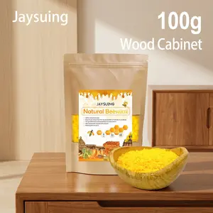 Jaysuing Natural Beeswax Pellets 100g, Beeswax Granules for Wood Furniture Care, Wooden Table, Cabinet and DIY Wax Melting