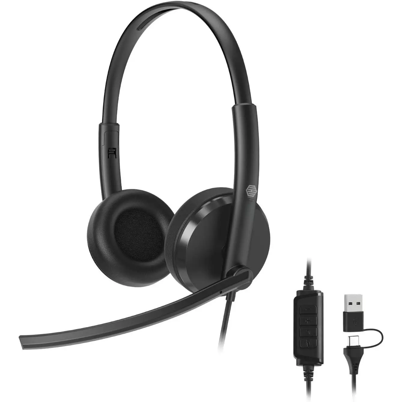 Wired Headset with Noise Canceling Mic, USB Stereo Headphones | Volume Control, -key Mute & Answer Calls, Work with PC Laptop, , Phone, Call Center and Office