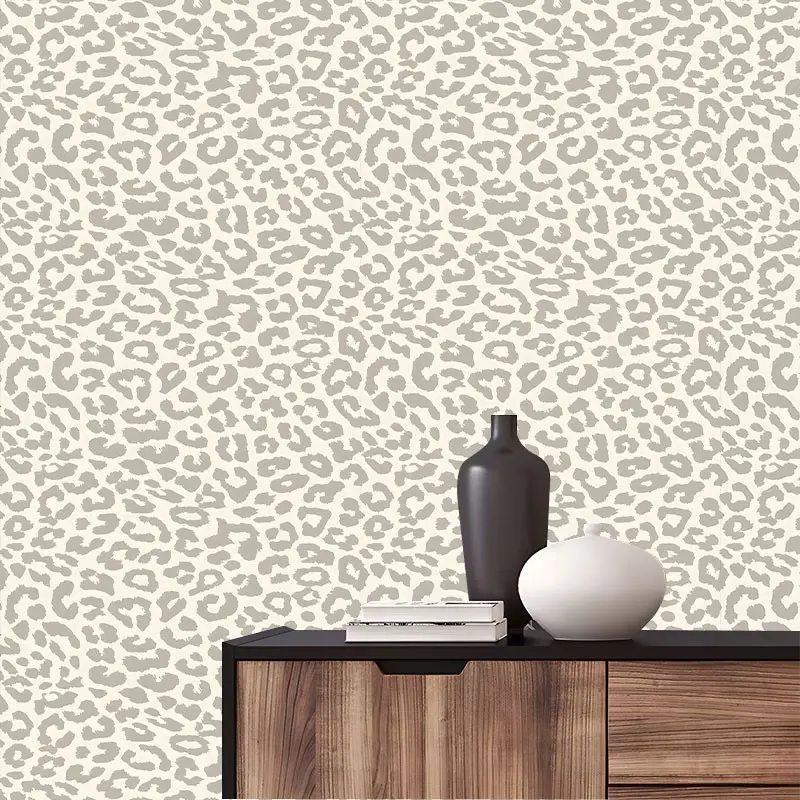 Fashion Brown Leopard Print Peel and Stick Wallpaper, Removable Self Adhesive Contact Paper, No Residue & Easy Install Paper for Accent Wall, Boho Wild Wall Decor Roll, Ideal Gift for Leopard Print & Home Decor Lovers, DIY Wallpapers