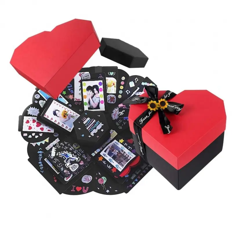 Love Explosion Box DIY Scrapbooking Set Handmade Photo Album, Gift Box for Marriage Proposals, Valentines Surprise, Birthday Surprise, Mother's Day Gifts, Christmas Gifts, Romantic Gift Box