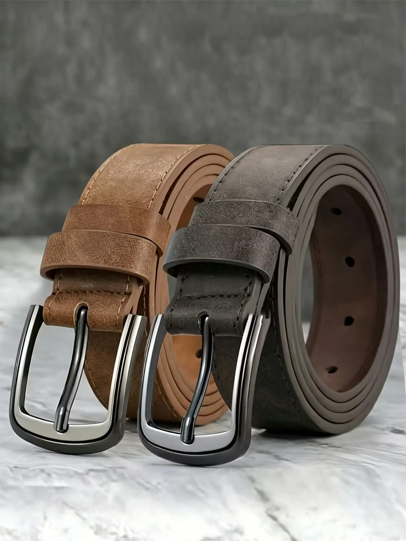 2-Pack Unisex Belts, Versatile Casual Business Style, Durable Alloy Buckle, Easy to Wear, Ideal for Golf and Any Occasion, Perfect Gift