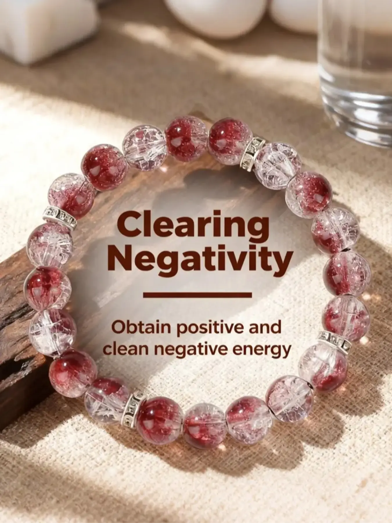 Agate Natural Crystal Bracelet, Energy Healing Wristband, Clear Negative Energy, Positive Energy, Bohemian Jewelry for Women, Crystal Design, Boho Style Bracelet, Crystals Bracelets