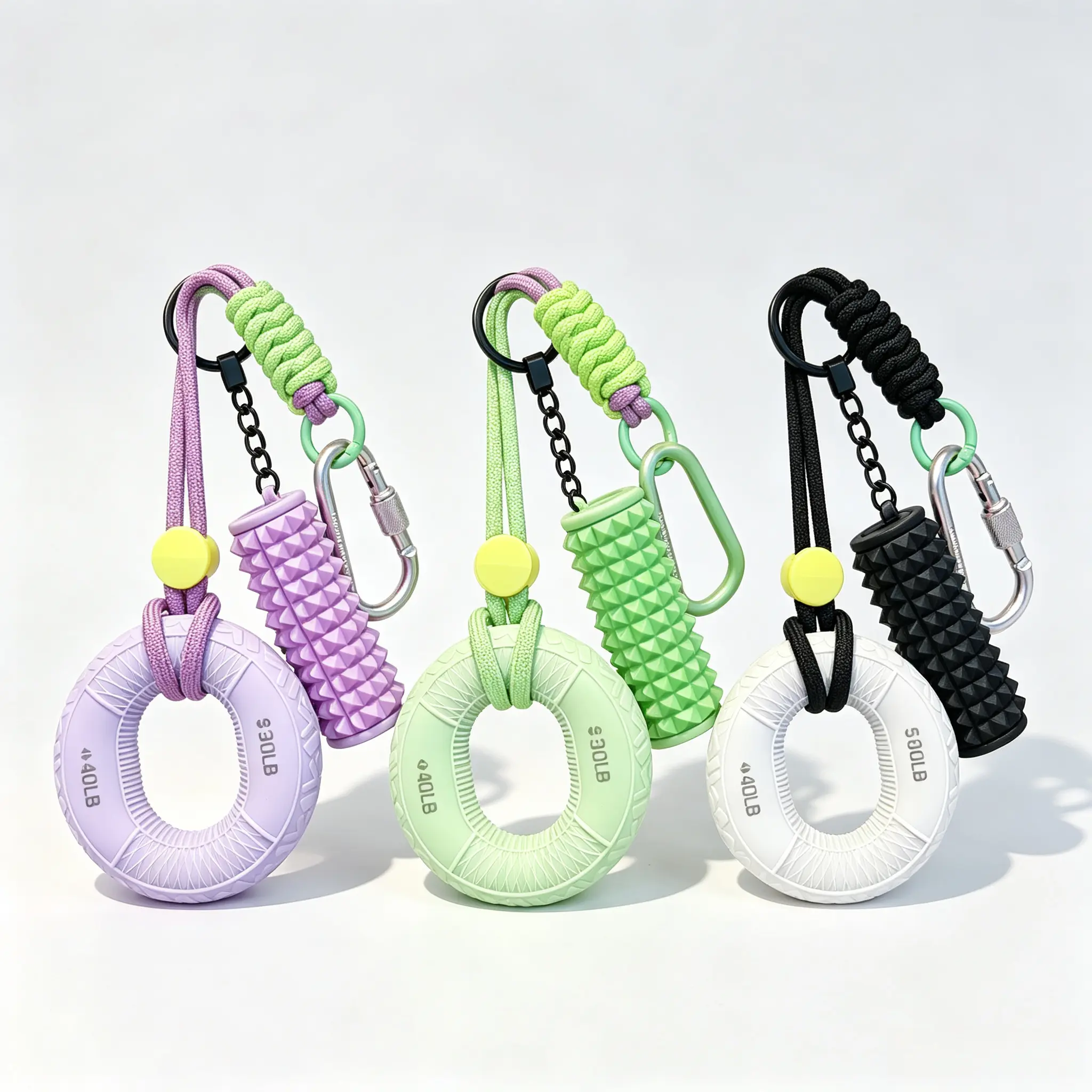 Cozy Silicone Grip Ring Keychain,Mini climbing grip ring keychain, Stress Relief Fidget Toy For Bag Car Keys Cute Couple Charm Gift Creative Fitness Accessory Adjustable Strap