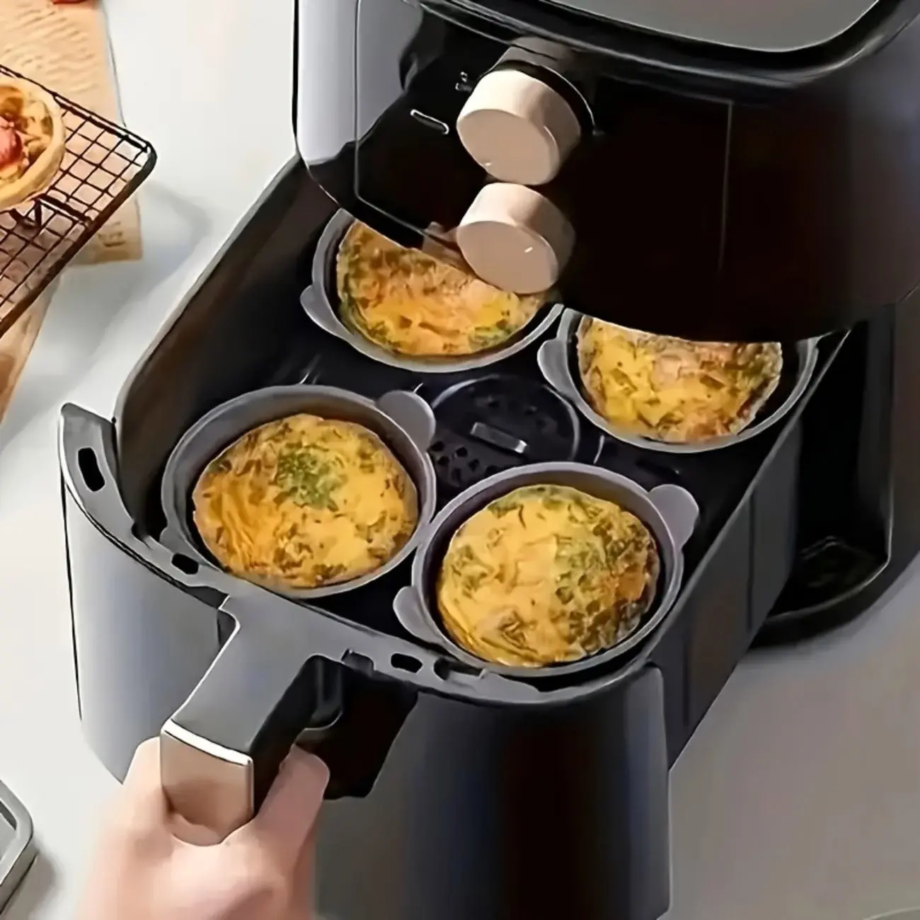 Air Fryer Baking Cup, Silicone Baking Pan, Muffin Cup Baking Cake Mold, Kitchen Accessories, Baking Tools, Dessert Making Tools, Nestable Bakeware, Kitchenware