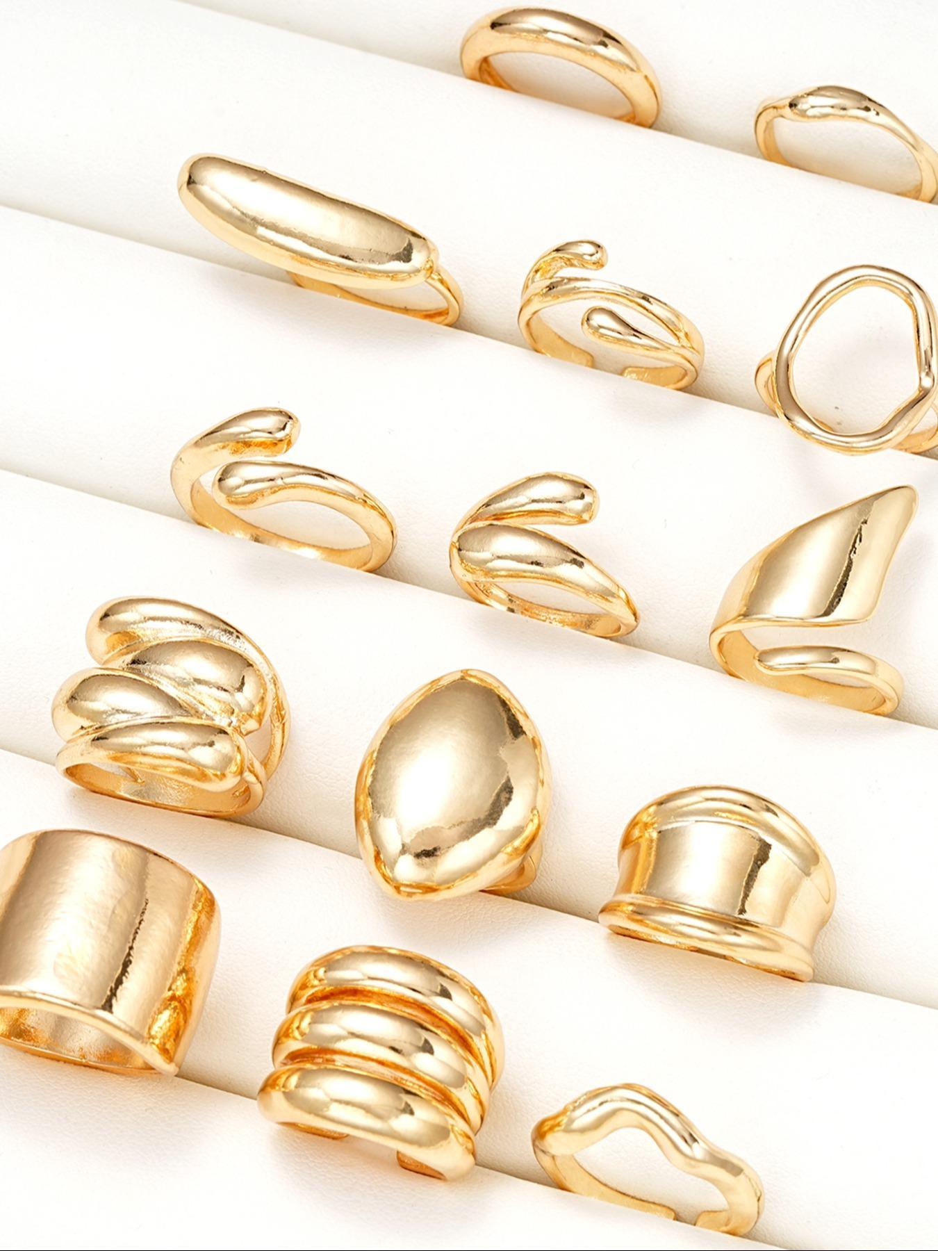 Punk Style Geometric Design Ring Set, Stackable Statement Rings, Fashion Accessories for Women & Girls, Casual Stackable Rings for Party, Daily Wear, Jewelry for Women, Bohemian Stackable Rings