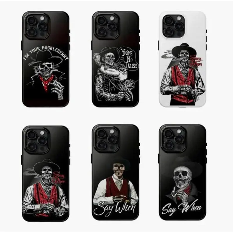 Doc Holliday Val Kilmer Tombstone Tribute Durable Silicone Rubber Cellphone Casing - Polycarbonate Safety Protection, Mobile Cover Accessory for Movie Buffs, Compatible with iPhone 11-17 Pro Max/Plus & Samsung Galaxy S23-25