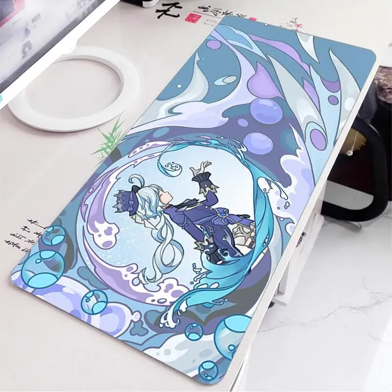 Genshin Impact Characters Mouse Pad – Featuring Furina, Neuvillette, Mavuika, Wanderer & Raiden, Non-Slip Desk Mat with Vibrant HD Artwork edge mouse pad trendy gaming mouse pad ideal gift backtoschool