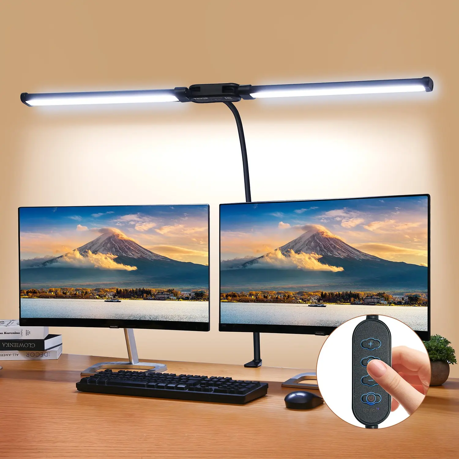 【DealsForYouDays】VEVOR LED Desk Lamp with Clamp, Double Head Architect Desk Lamp for Home Office, Eye-Caring Desk Light with 360 Adjustable Gooseneck, 50 Lighting Modes Timer Function for Studying Working Drawing