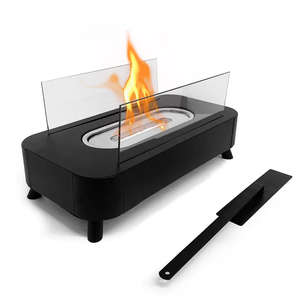 Stainless Steel Rectangular Tabletop Fire Pit - Portable Ventless Smokeless Mini Garden Outdoor Fire Pits, Decorative S'mores Maker, Cozy Room Decor, Apartment-Friendly Patio Gift for Men Women