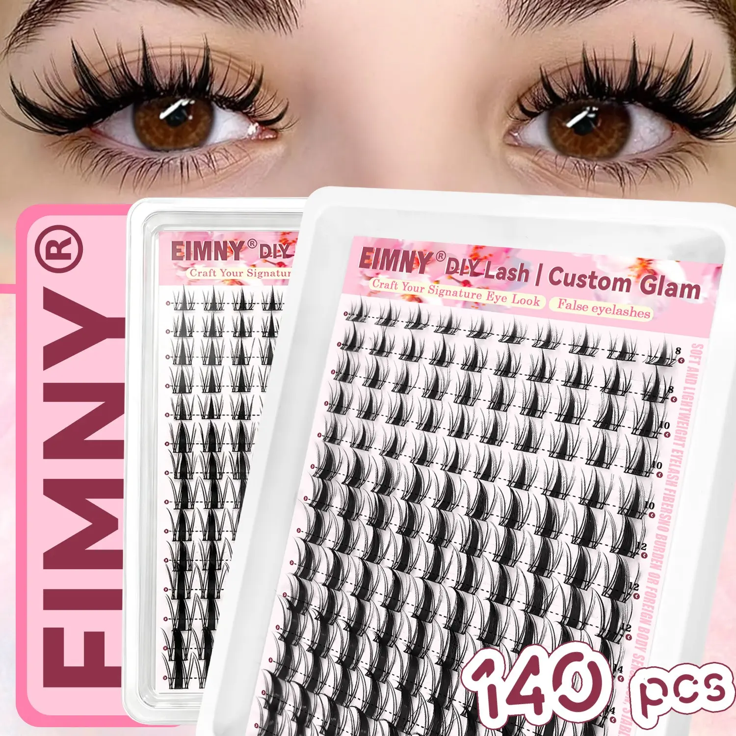DIY Fox and Anime Style False Eyelash Clusters Set, Diy Eyelashes Clusters, Diy Lashes Kit, 3D Lightweight, Mixed Length 8-16mm, with Glue, Tweezers, Brush, Beginner Friendly