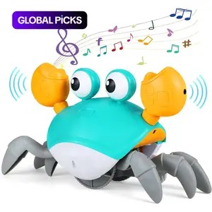 Electric Crawling Crab Design Toy, Automatic Avoidance Walking Sensory Toy with Music & Light, Interactive Musical Toy, Musical Light Up, Fidget Toys, Birthday Gifts #GLOBAL PICKS